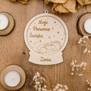 Bombka kula śnieżna "Moje Pierwsze Święta" + imię