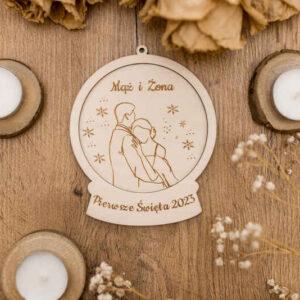 Bombka kula śnieżna "Pierwsze Święta - mąż i żona"