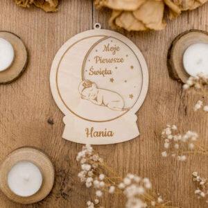 Bombka kula śnieżna "Moje Pierwsze Święta" + imię