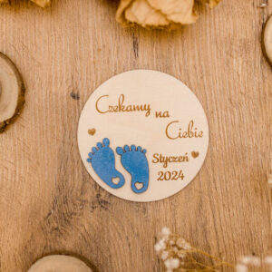 Tabliczka do Zdjęć "Czekamy na Ciebie" Chłopiec