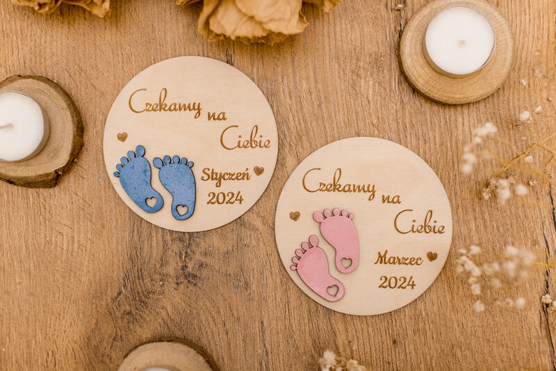 Tabliczka do Zdjęć "Czekamy na Ciebie" Chłopiec - obrazek 4