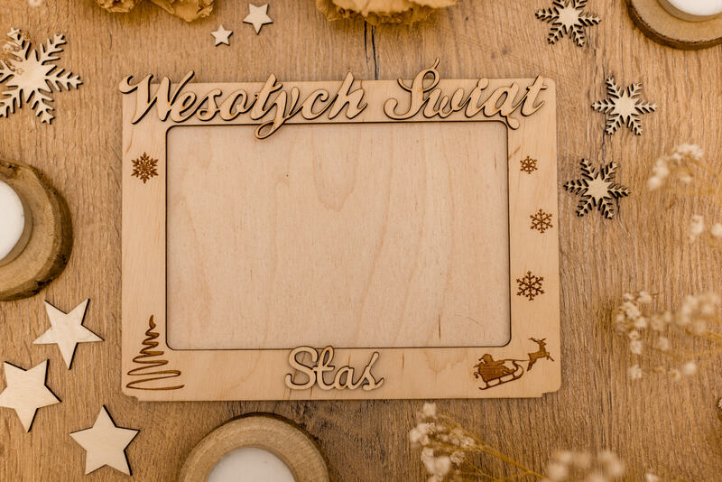 Ramka na zdjęcie "Wesołych Świąt" + imię