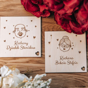 Drewniana podkładka na "Dzień Babci i Dziadka"