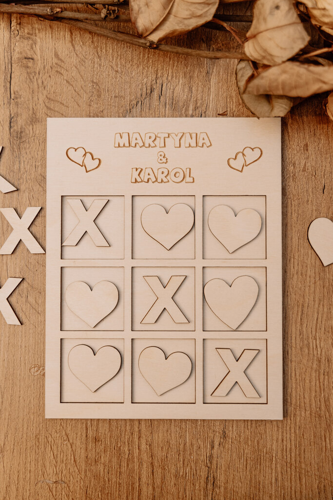 Personalizowana Gra w Kółko i Krzyżyk z Serduszkami - obrazek 3