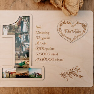 Ramka na Zdjęcia w Kształcie "1" z Personalizacją