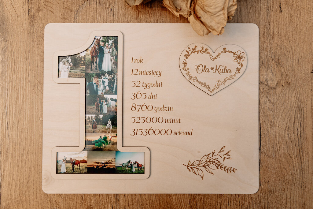 Ramka na Zdjęcia w Kształcie "1" z Personalizacją