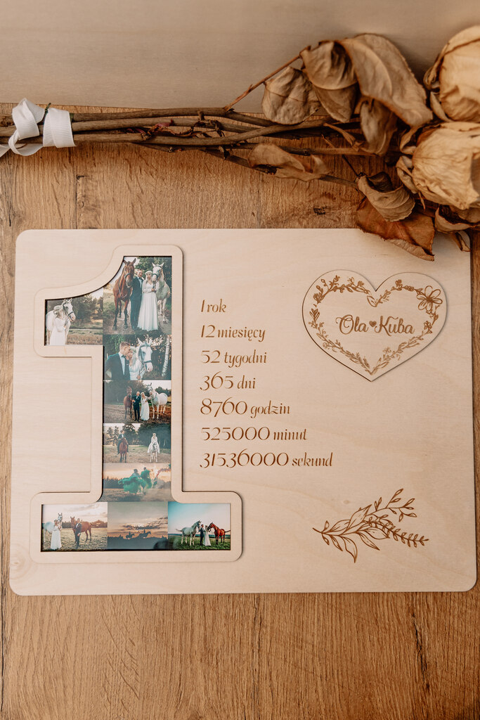 Ramka na Zdjęcia w Kształcie "1" z Personalizacją - obrazek 2