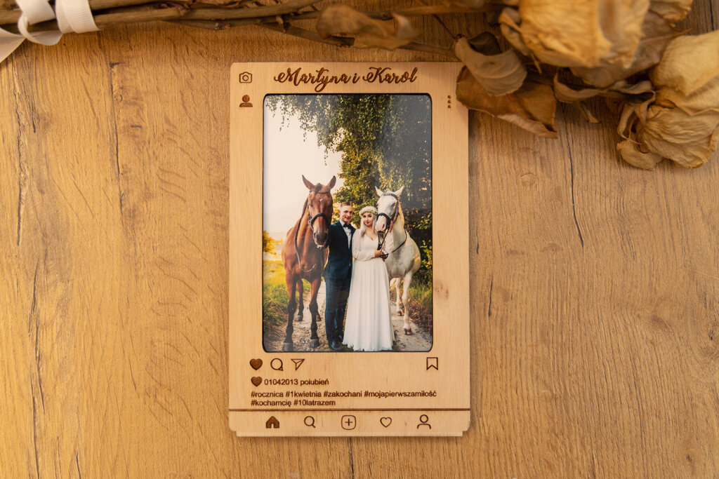 Ramka na Zdjęcie (10x15cm/pion) w Stylu Instagram z Personalizacją - obrazek 4