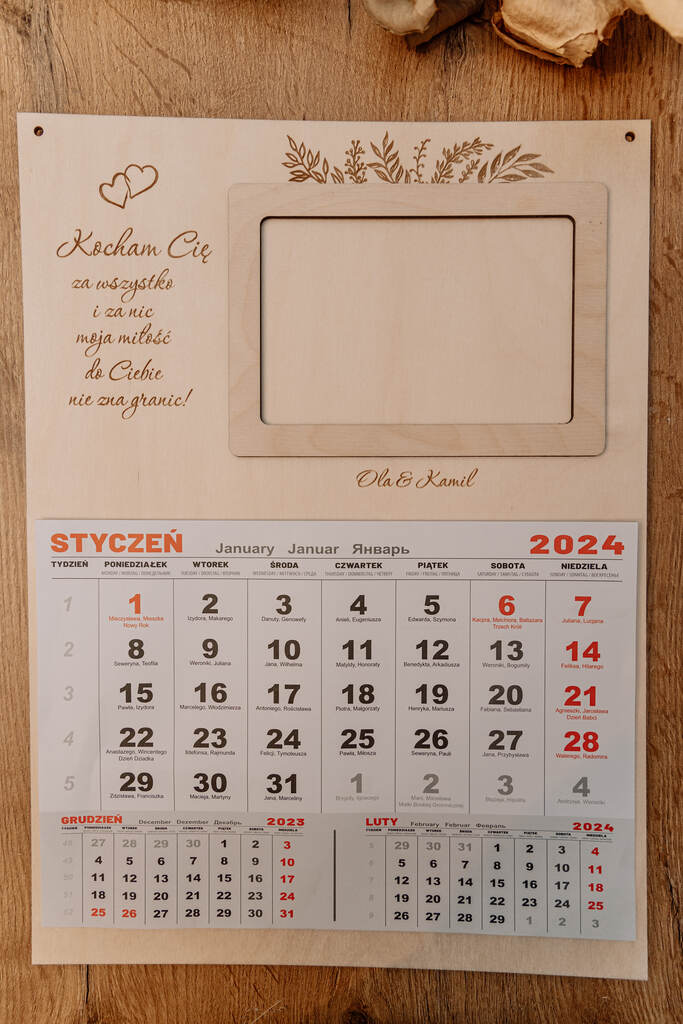 Kalendarz Imienny + Cytat + Ramka na Zdjęcie