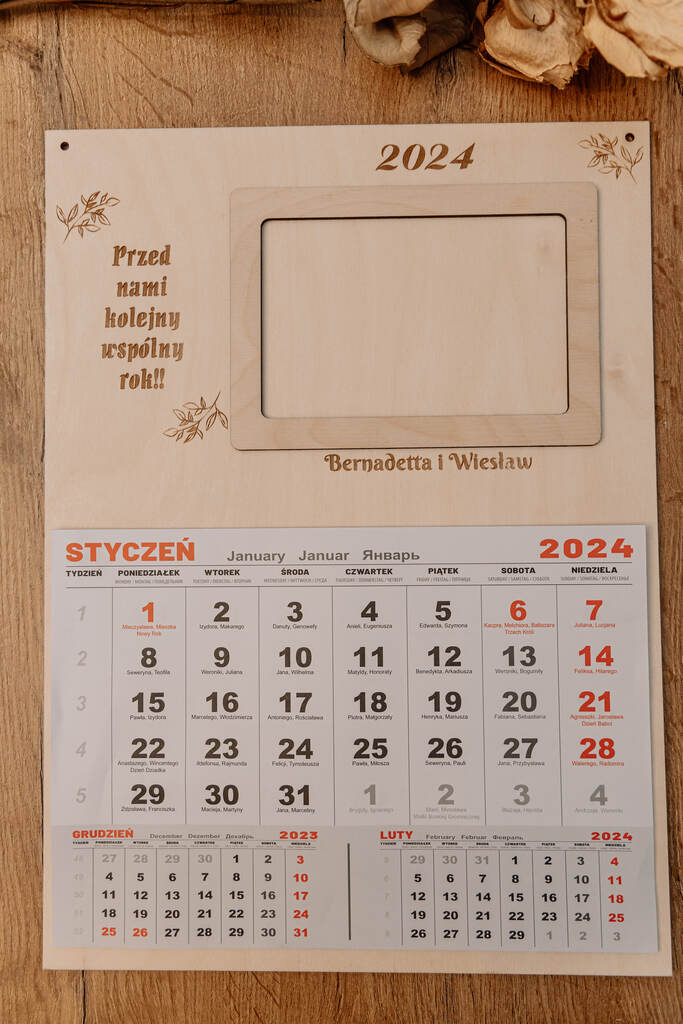 Kalendarz (Imiona + Cytat + Ramka na Zdjęcie) - obrazek 3