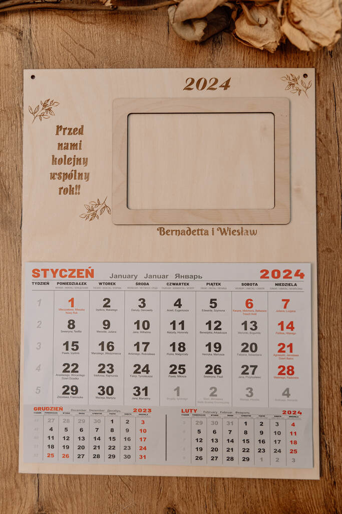 Kalendarz (Imiona + Cytat + Ramka na Zdjęcie)