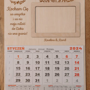 Kalendarz (Cytat + Imiona + Ramka na Zdjęcie)
