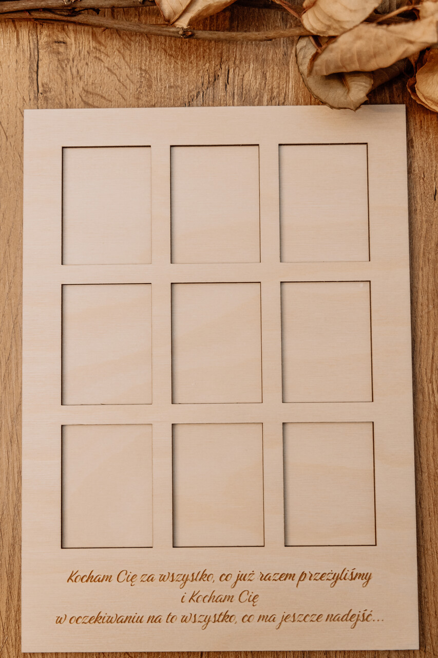 Personalizowana Ramka na 9 Zdjęć z Cytatem i Imionami - obrazek 2