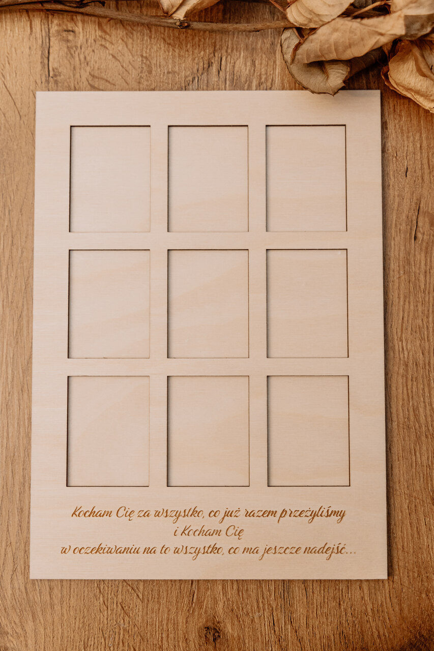 Personalizowana Ramka na 9 Zdjęć z Cytatem i Imionami - obrazek 3