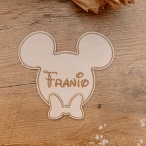 Tabliczka do Zdjęć dla Dziecka w Kształcie Myszki Minnie/Miki z Imieniem
