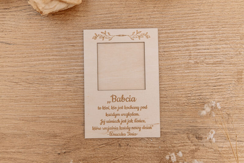 Personalizowana Ramka na Zdjęcie 5 x 5 cm z Grawerem na Dzień Babci i Dziadka