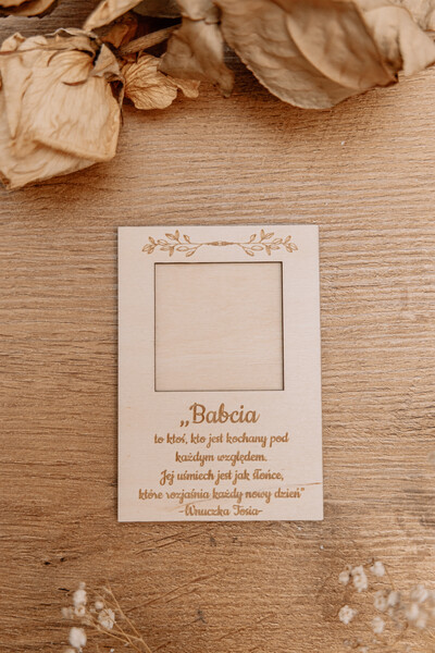 Personalizowana Ramka na Zdjęcie 5 x 5 cm z Grawerem na Dzień Babci i Dziadka - obrazek 2