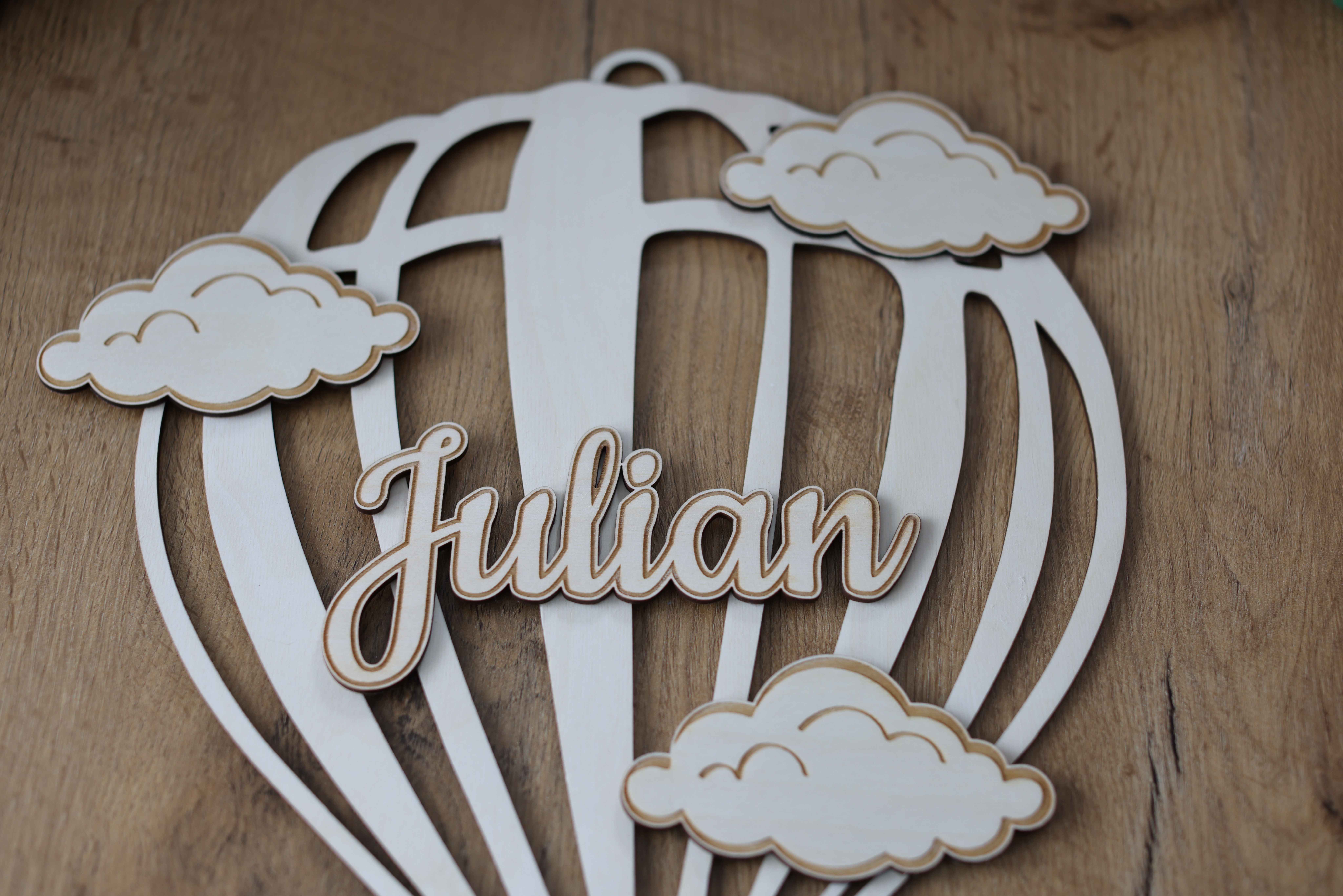 Drewniana dekoracja „Balon z imieniem” - obrazek 2