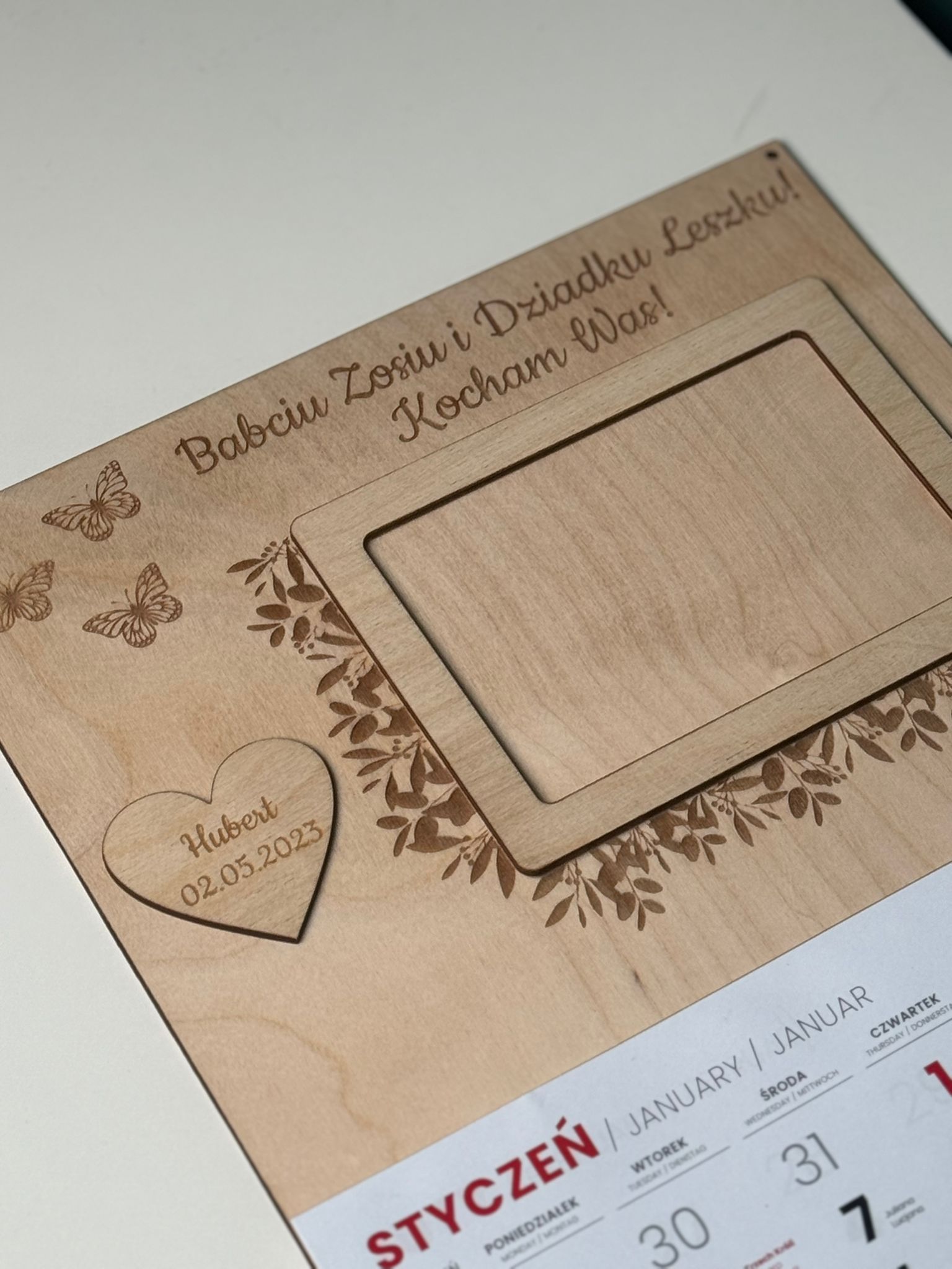 Kalendarz "dzień Babci i Dziadka" imienny + ramka