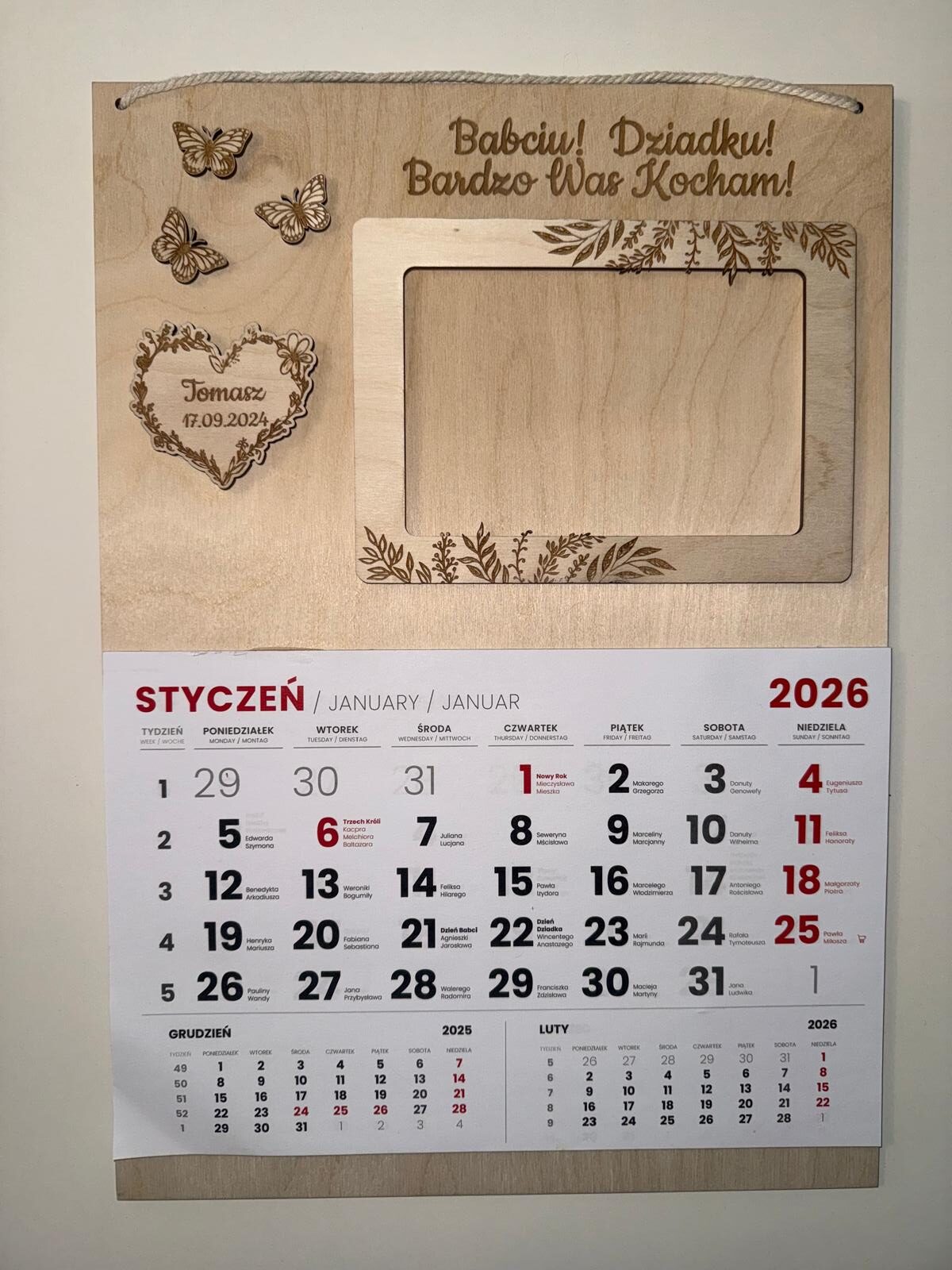 Kalendarz „dzień Babci i Dziadka” + ramka - obrazek 2